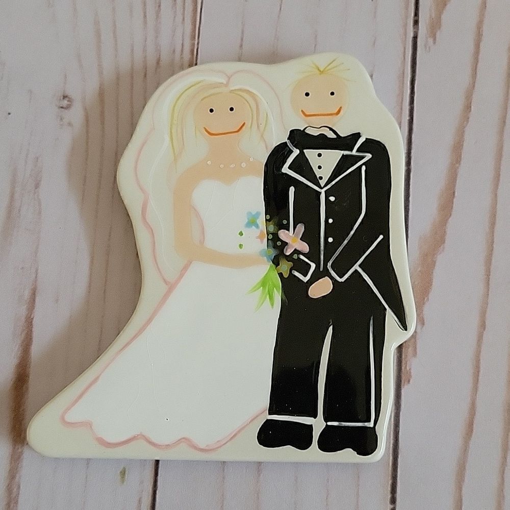 Wedding Day Bride & Groom Trivet Coton Colors attachment